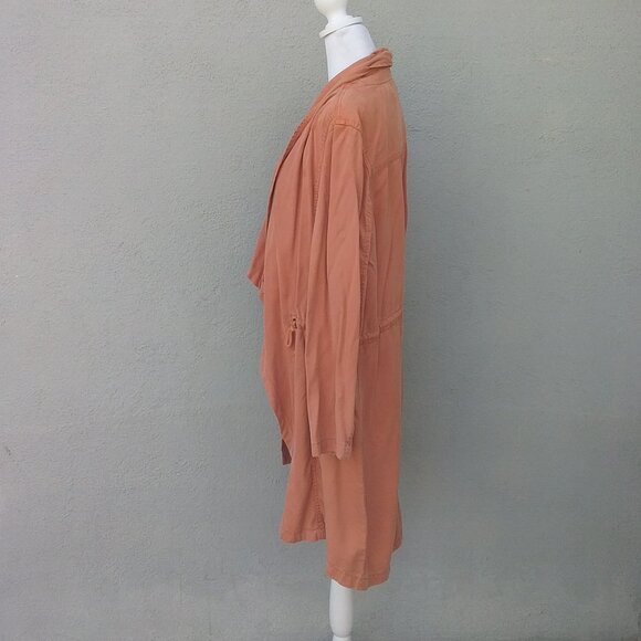 Max Jeans Jacket Women's Size Med Desert Color Open Front tie waist Tencel Fall - Picture 4 of 7